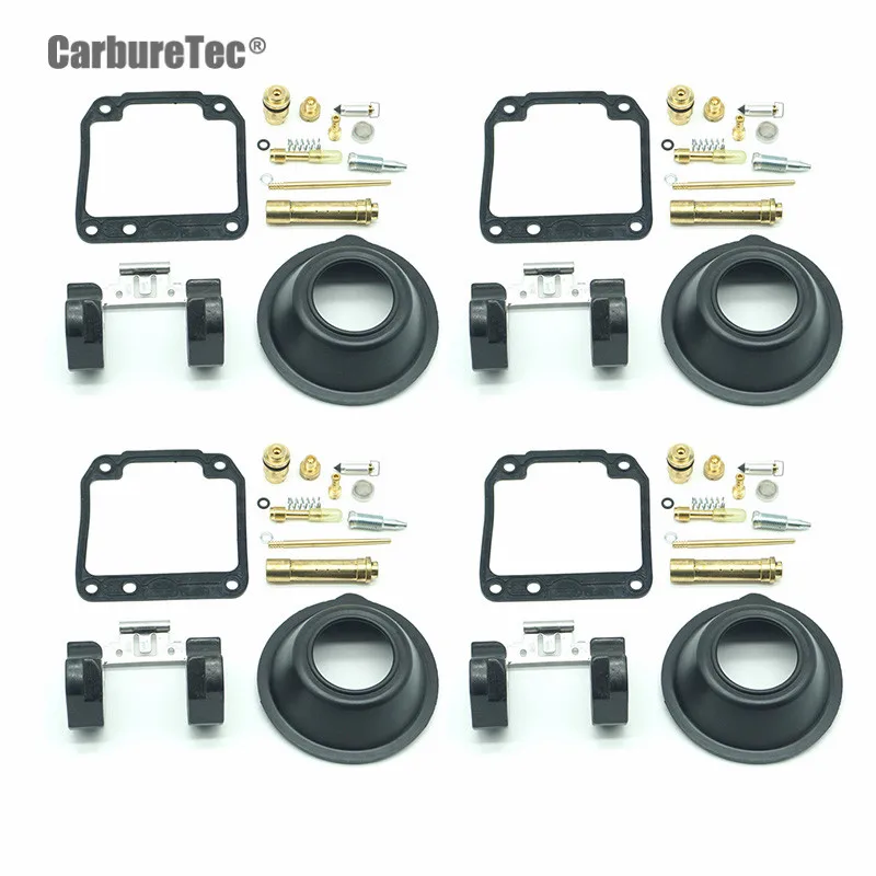 For YAMAHA XJR400 1993 - 1999 XJR 400 Carburetor Rebulid Kit Chamber Seal Vacuum Diaphragm Air Mixture Screw Float Valve 4 Sets |