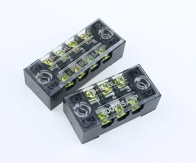1 шт. двухрядная винтовая Клеммная колодка 600 в 15A TB 1503 / TB1504 TB1506/TB