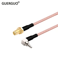 100pcs rp sma female jack nut to crc9 male right angle connector 3g modem extension rg316 cable adapter 15cm30cm50cm100cm