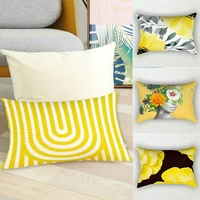 yellow geometric office pillow cases decor rectangle throw pillow cover home nordic sofa waist cushion cover