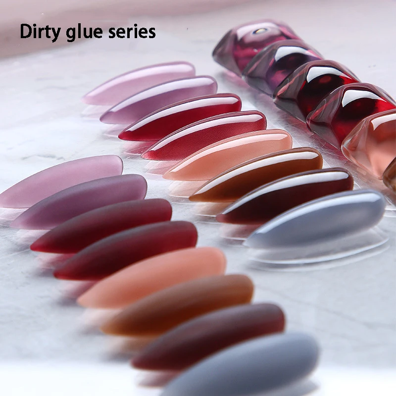 

Nail Polish Glue New Dirty Glue Ice Penetration 8 Color Nail Phototherapy Glue Gel Nail Finger Nail Polish Stamping Polish