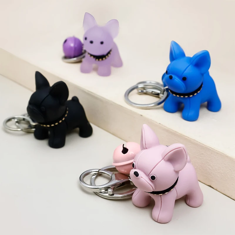 Модный панк Французский бульдог брелок из искусственной кожи для собак брелки