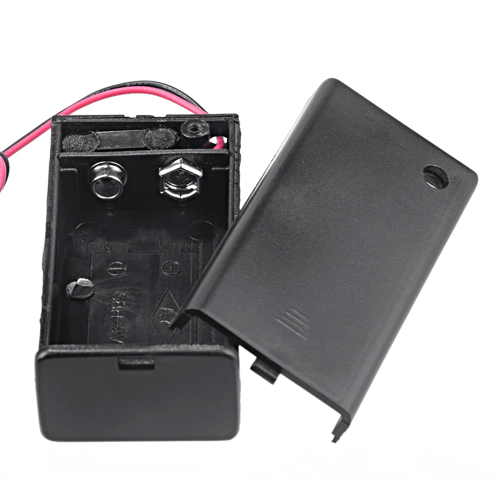 1 Piece 9 Volt Battery Holder Box PP3 9V Case Clip With ON/OFF Switch Wire Lead Cover For 6F22 DIY Small Hobby Projects |