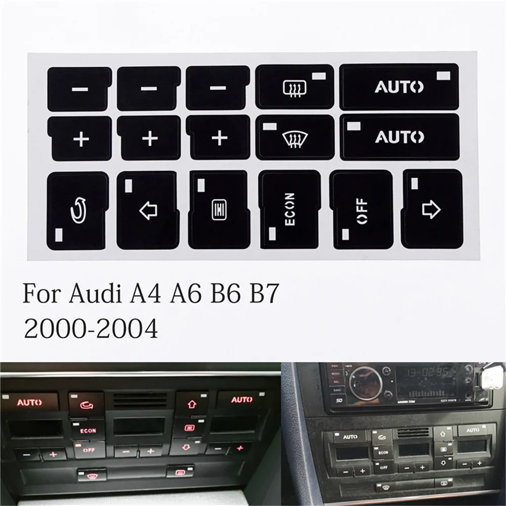 

1 Pcs For Audi A4 B6 B7 2000 2001 2002 2003 2004 Car Air Condition Ac Climate Control Button Repair Stickers Decals With 16keys