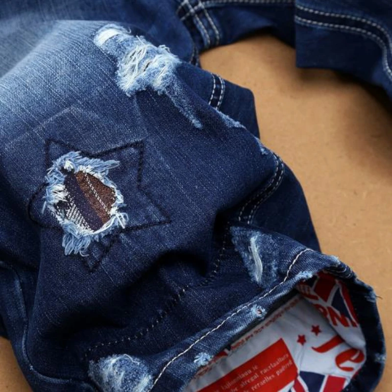 

New Fashion Mens Ripped Short Jeans Brand Clothing Summer 100% Cotton Shorts Breathable Denim Shorts Male Size 28-38