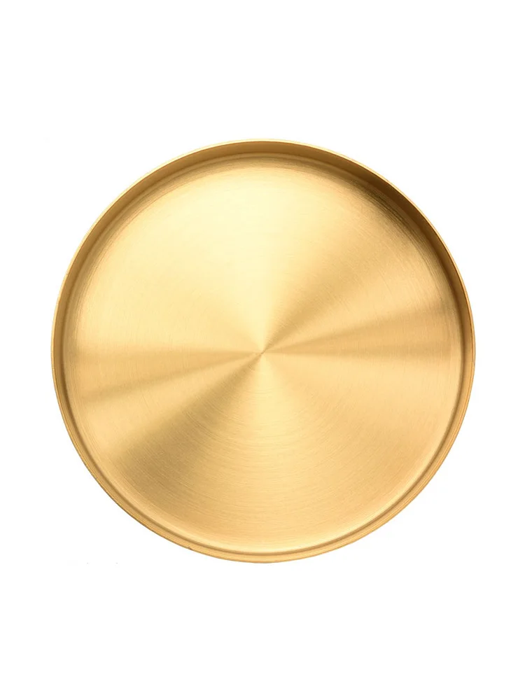 

Kitchen Golden Round Stainless Steel Tray Multifunctional Home Decoration Jewelry Storage Tray Storage Tray