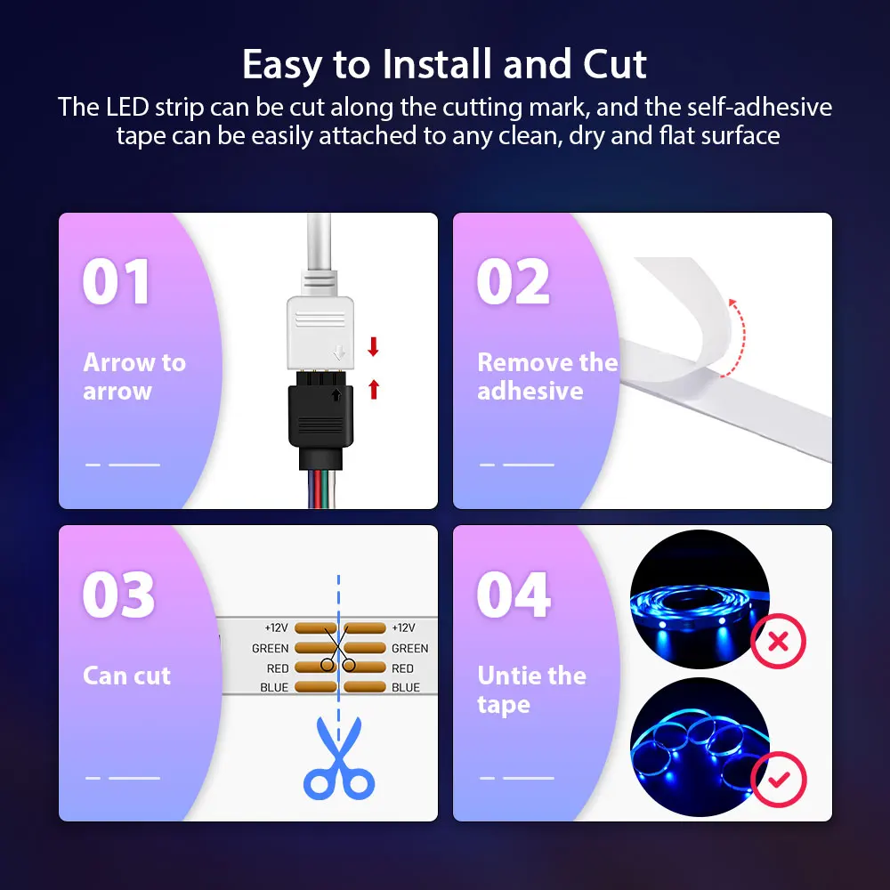 Светодиодная лента с изменением цвета и дистанционным управлением через