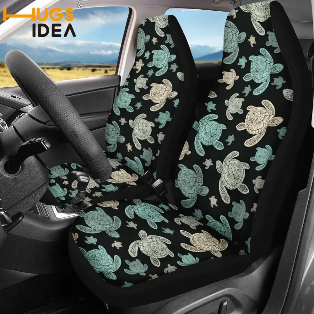 

HUGSIDEA 2Pcs Car Seat Protector Anti-Dirty Cover for Front Auto Place Printing Sea Turtle Driver Seat Case Pet-proof Sheet