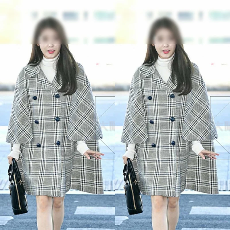 

Female Trench Coat 2020 Spring Fashion Vintage Double Breasted Trench Coat Women Plaid Long Cape Coat Streetwear abrigo mujer