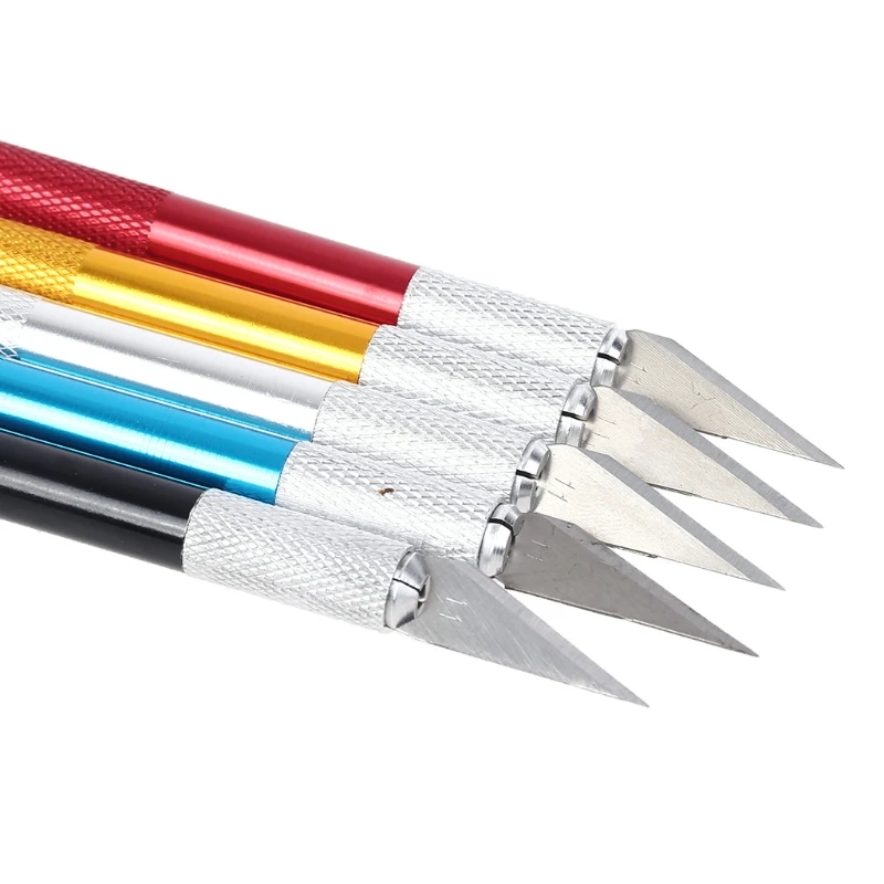 

10pcs Precision Craft Hobby Knife Cutter Fine Point Blade with Safety Cap for DIY Art Cutting Carving Scrapbooking