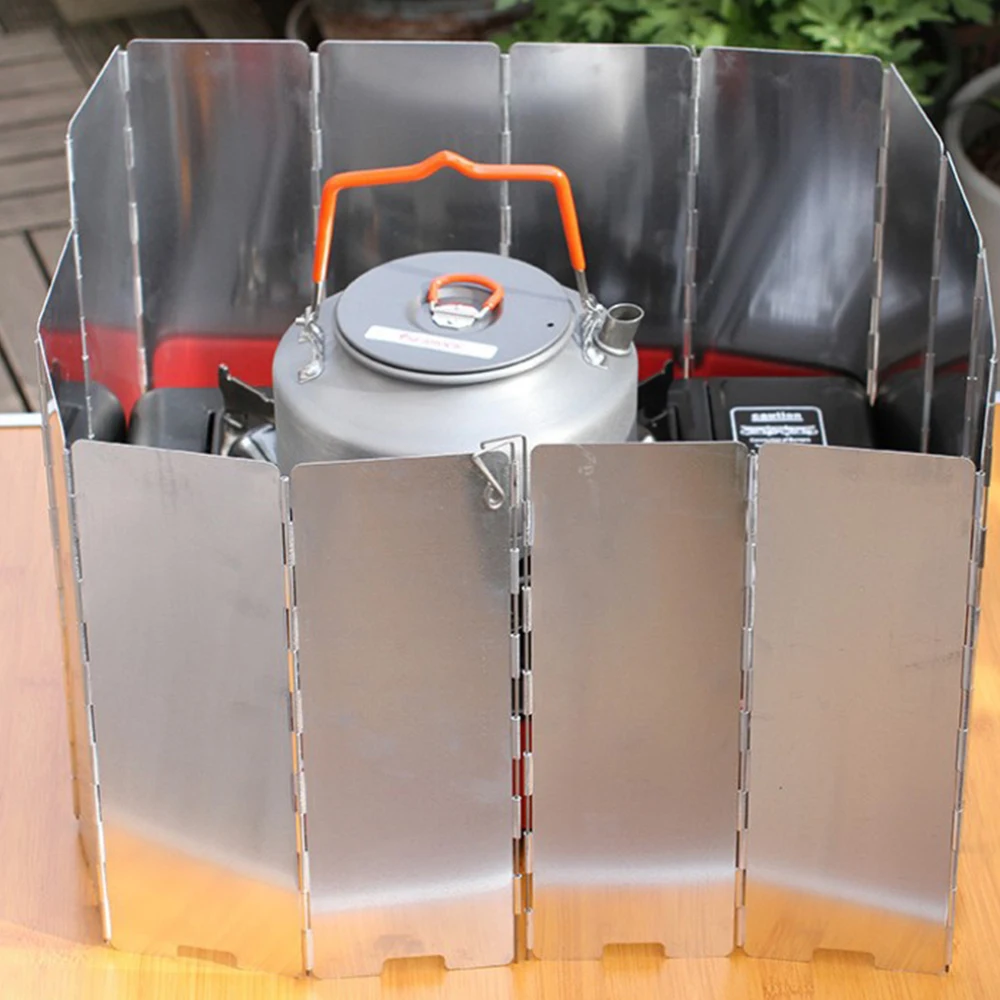 

16 пластин доска складной Алюминий сплав лобовое стекло походная печка щиток для ветрового стекла ветрозащитный легкий Применение для испо...