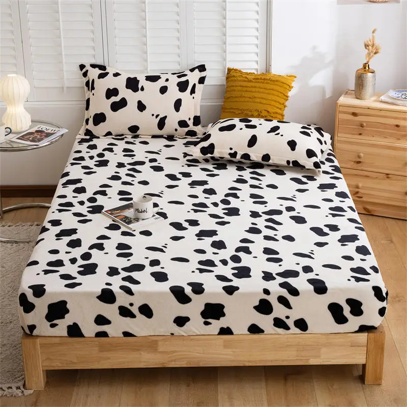 New Milk Velvet Fleece Mattress Protector Fitted Sheet Style Bed Cover Fashion Short Plush Warm Breathable All Season Bedding | Дом и сад