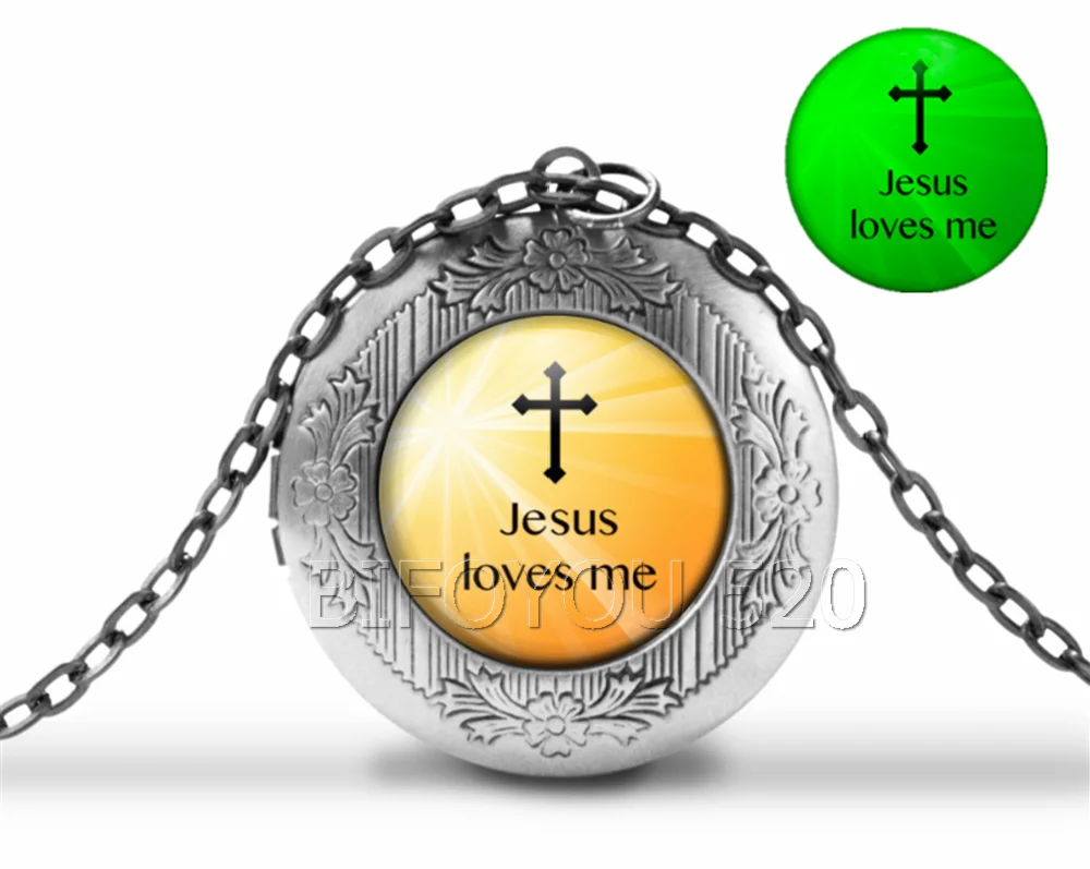 BIFOYOU Иисус любит меня кабошон стекло ароматерапия фото медальон ожерелье Духи