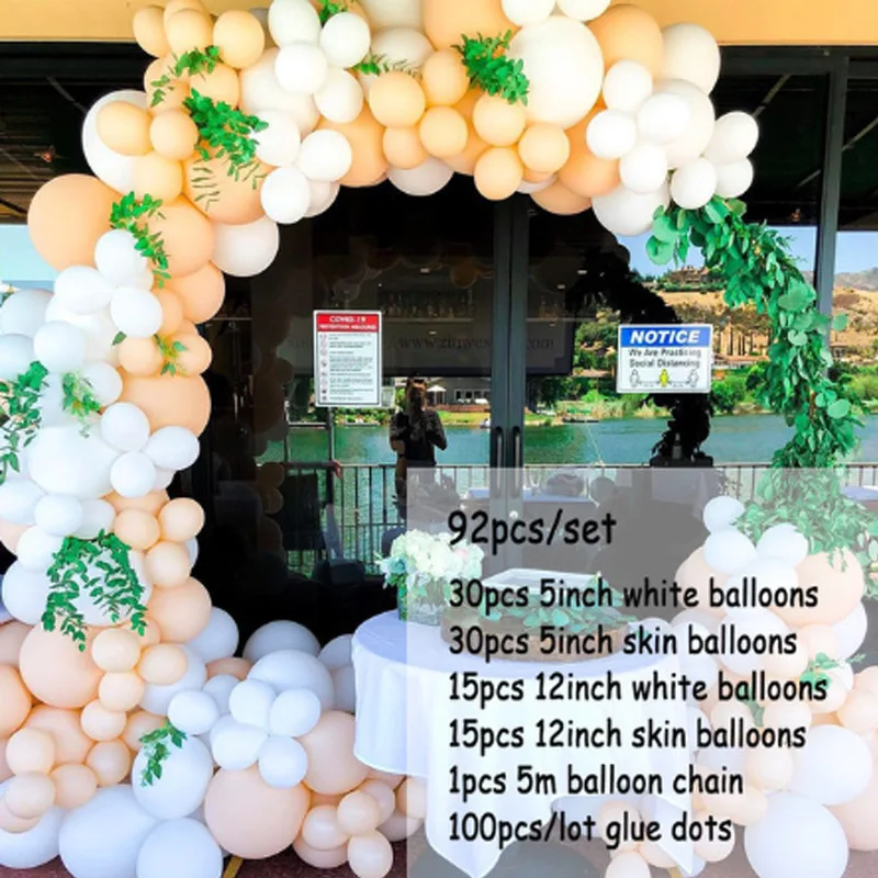 

Pink White Gray Balloon Chain Package Romantic Wedding Room Girl Birthday Party Shopping Mall Store Opening Decoration Props