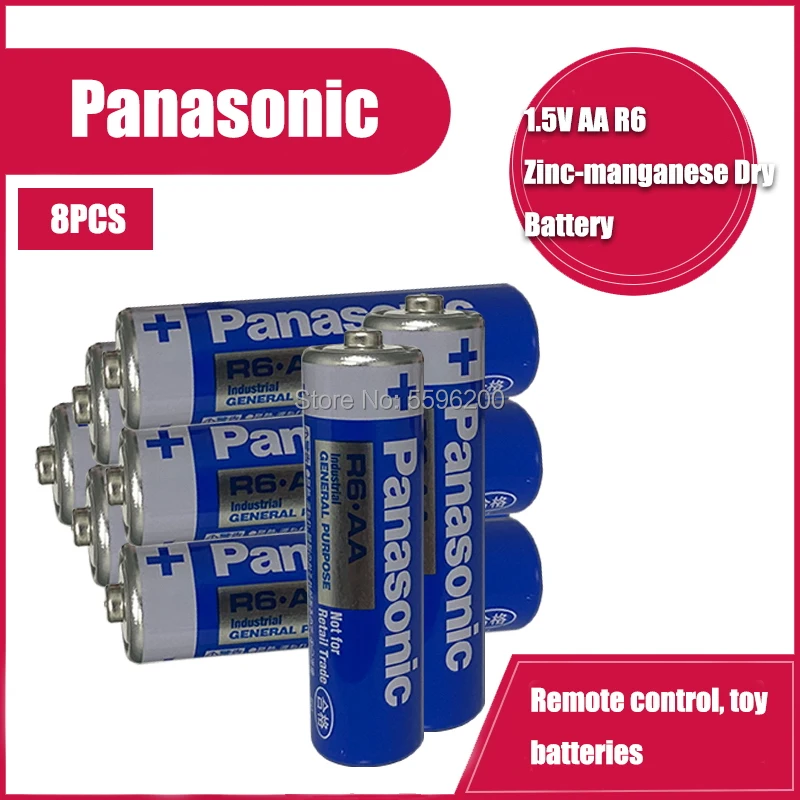 

8 шт. 1,5 в R6 AA Panasonic Промышленные щелочные батареи без ртути сухая батарея для электрических игрушек фонариков часов мыши