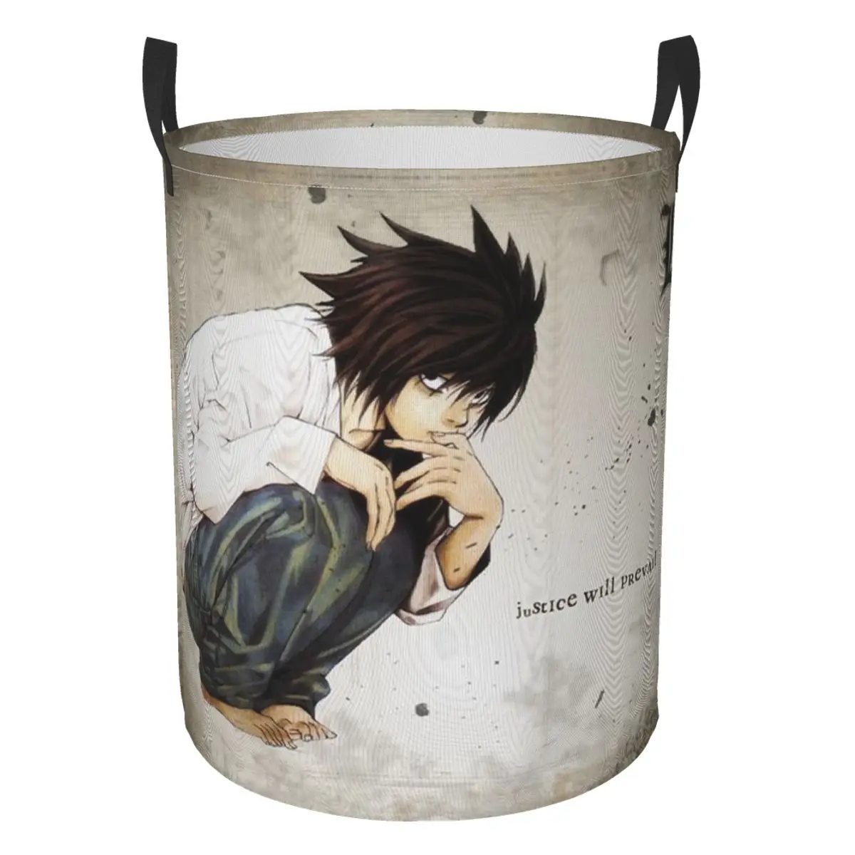 

Death Note Figure Stand Laundry Basket Toy Storage Box Super Large Bag Cotton Washing Dirty Clothes Big Basket