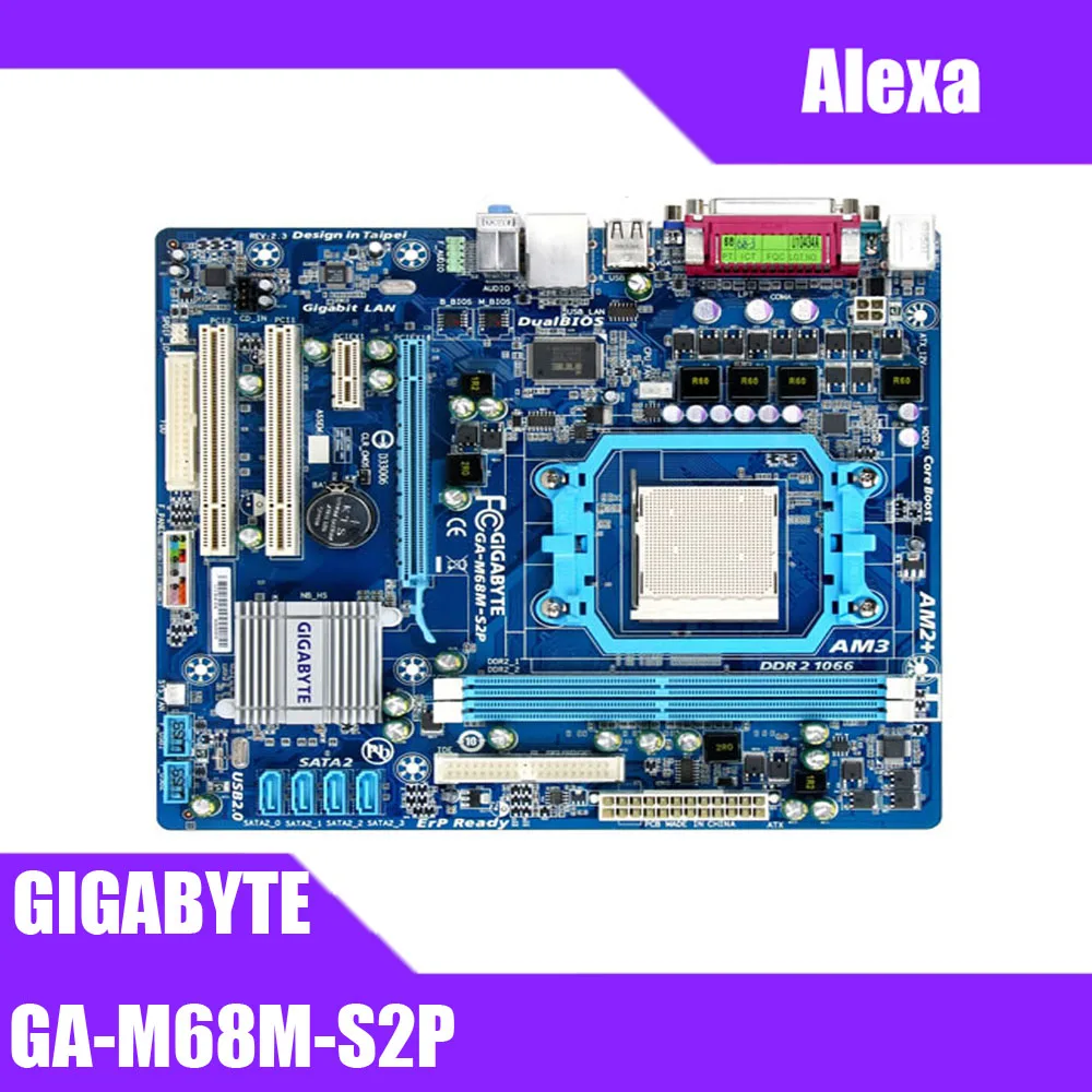 Материнская плата GIGABYTE GA M68M S2P 630A Разъем AM2/AM2 + AM3 для Phenom II Athlon Sempron 100 DDR2 8G б/у