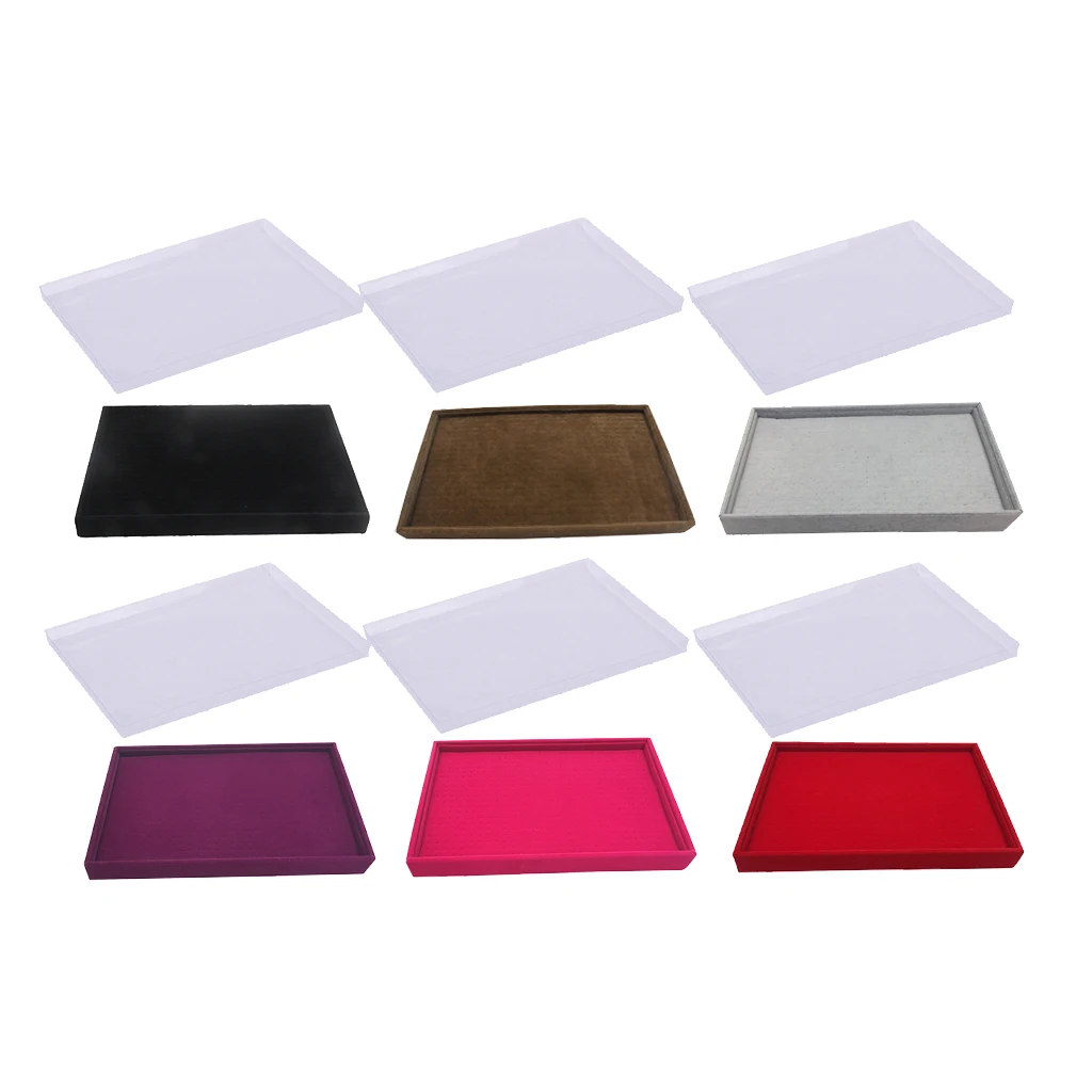 

Velvet Jewelry Tray Vintage Style Rings Organizer Earrings Necklaces Bracelet Brooch Buttons Showcase Storage Box