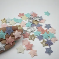 100pcs glitter stars padded patches appliqued diy craft artesanato material kids headwear hair accessories pentagram embossing