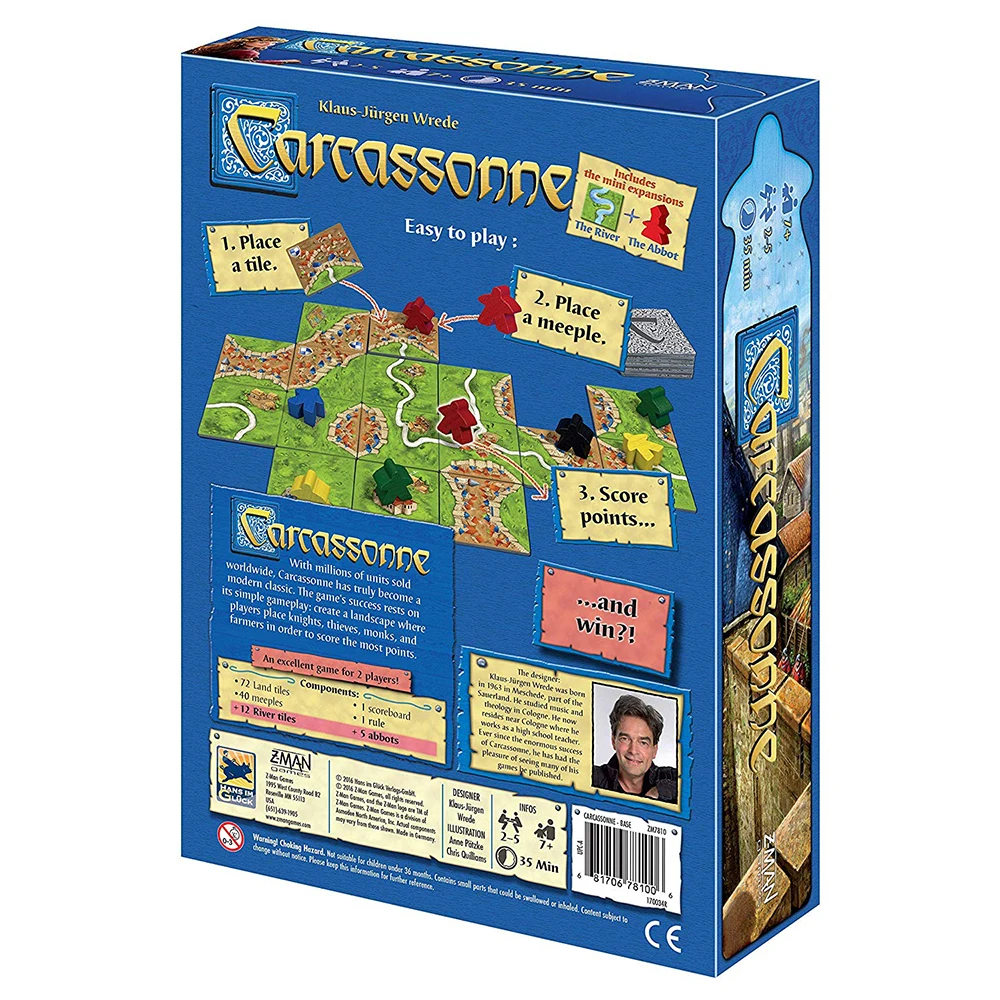 Carкассонная настольная игра стандартная 2-5 игроков новая версия-Core/Base Card Tile