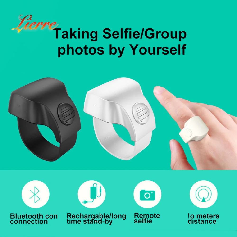 

Smart Portable Rechargeable Bluetooth 5.1 Selfie ring Wireless Remote Control Shutter Adjustable Multifunctional Wearable Device