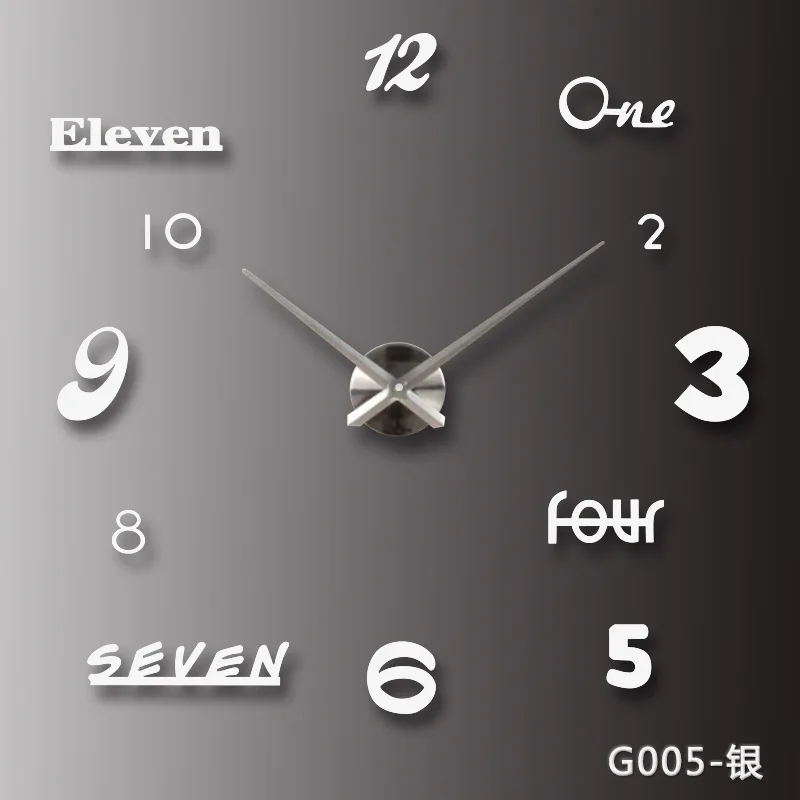 3d настоящие большие настенные часы зеркальные наклейки сделай сам для гостиной