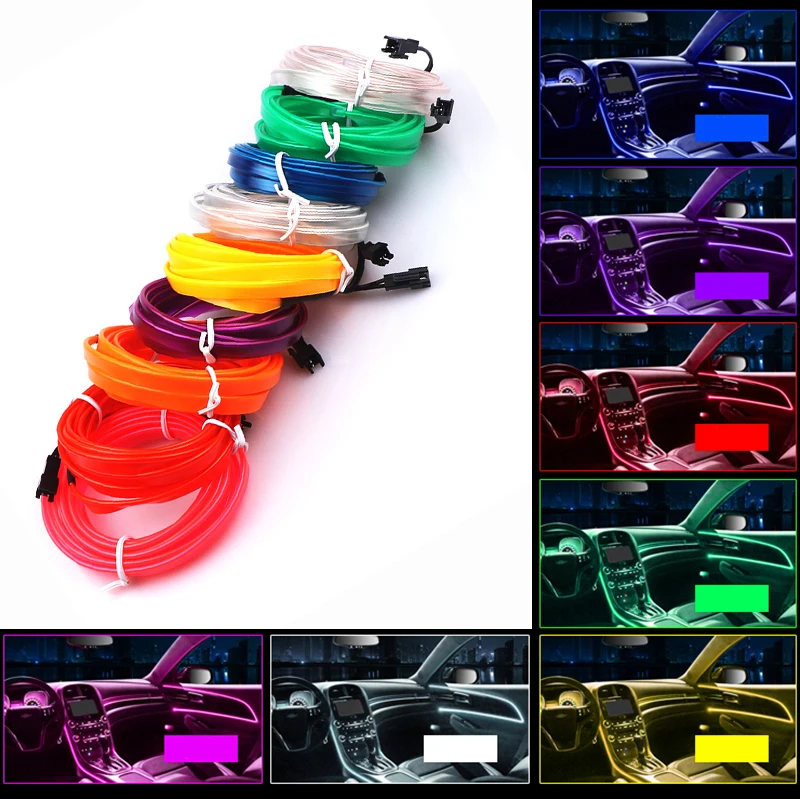 1 м/2 м/3 м/5 м автомобильное Внутреннее освещение автомобильная светодиодная лента