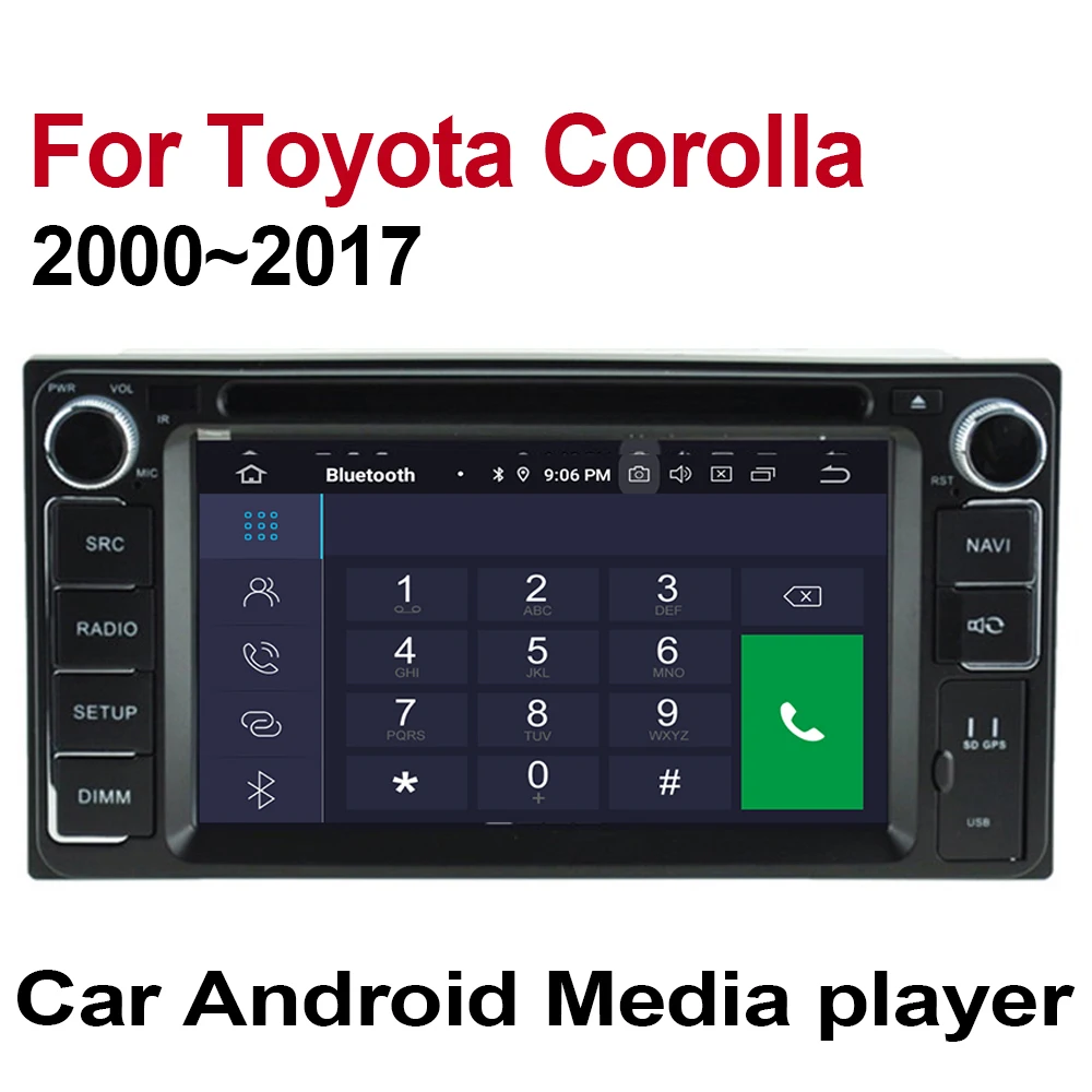 Для Toyota Corolla 2000 ~ 2017 навигационная карта 2din Android 9 0 Восьмиядерный 4 Гб ОЗУ