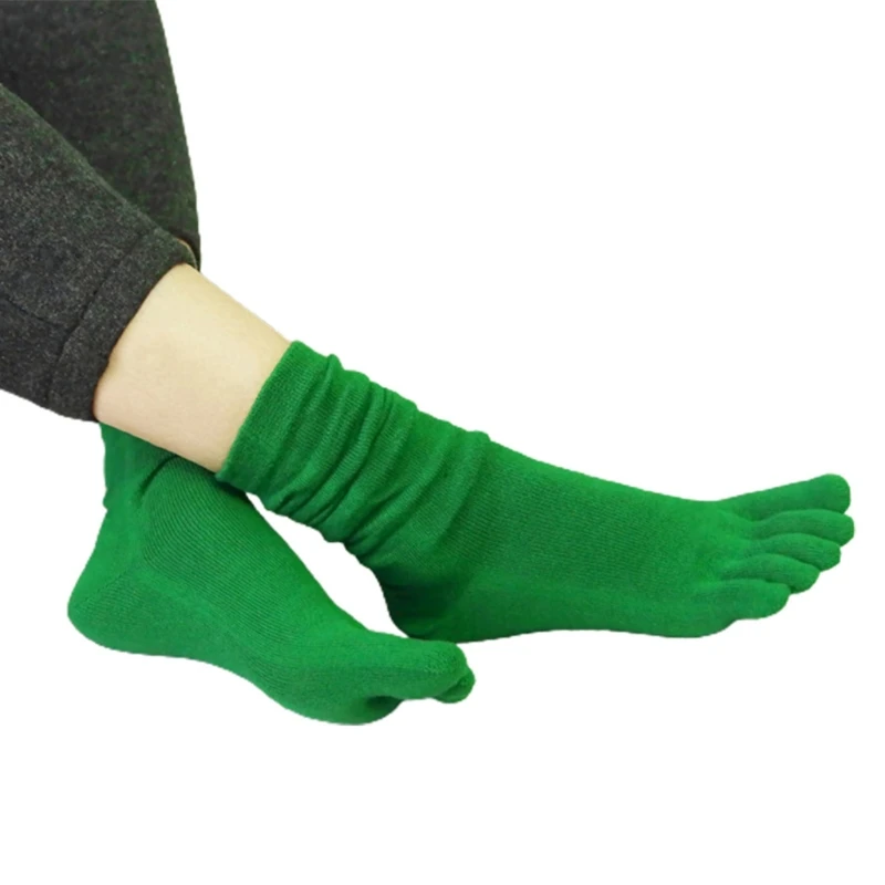 Женские весенне осенние длинные носки трубки с пятью пальцами простые