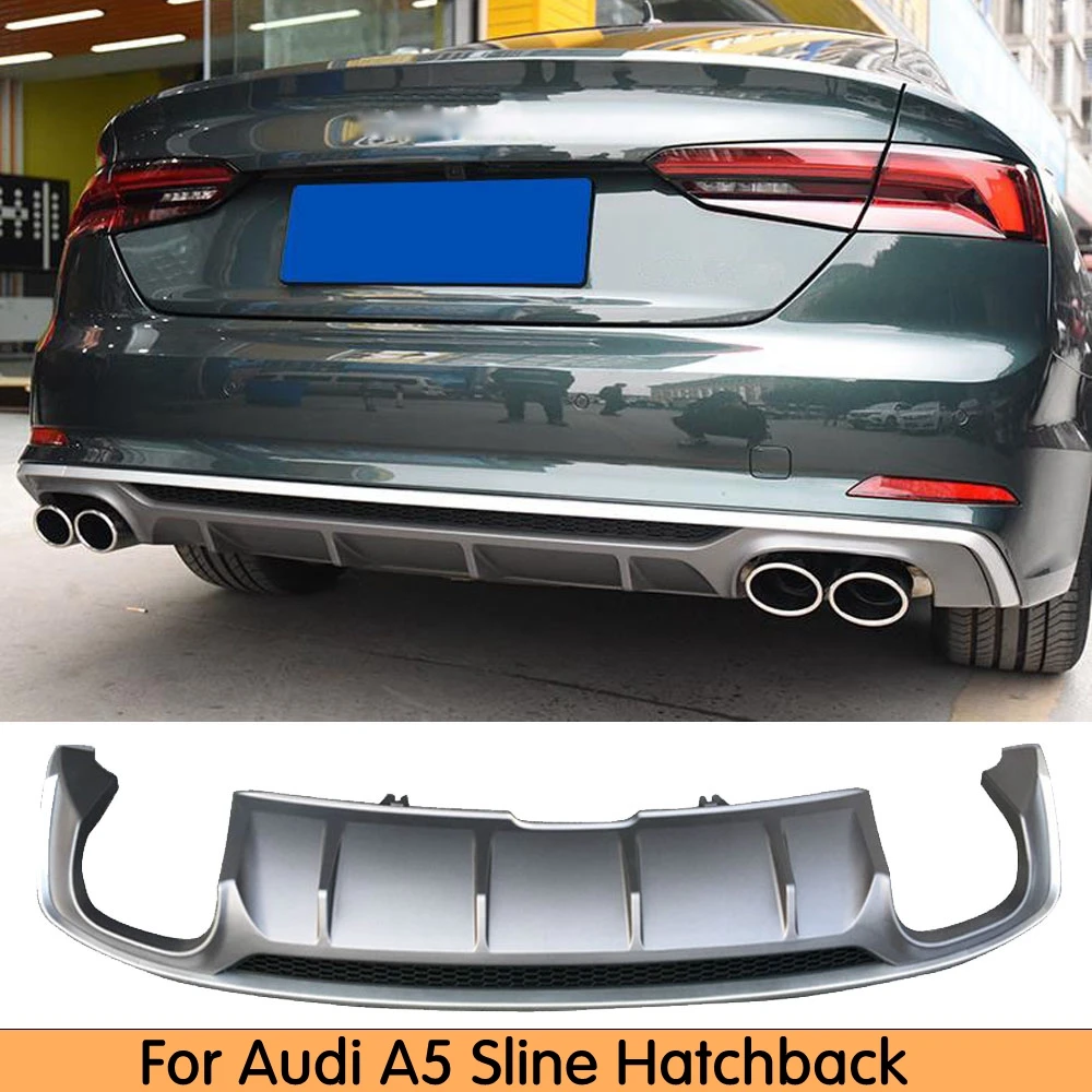 Новый ABS 4 выхода задний бампер диффузор с выхлопная система для 17 18 Audi A5 S5 дверный