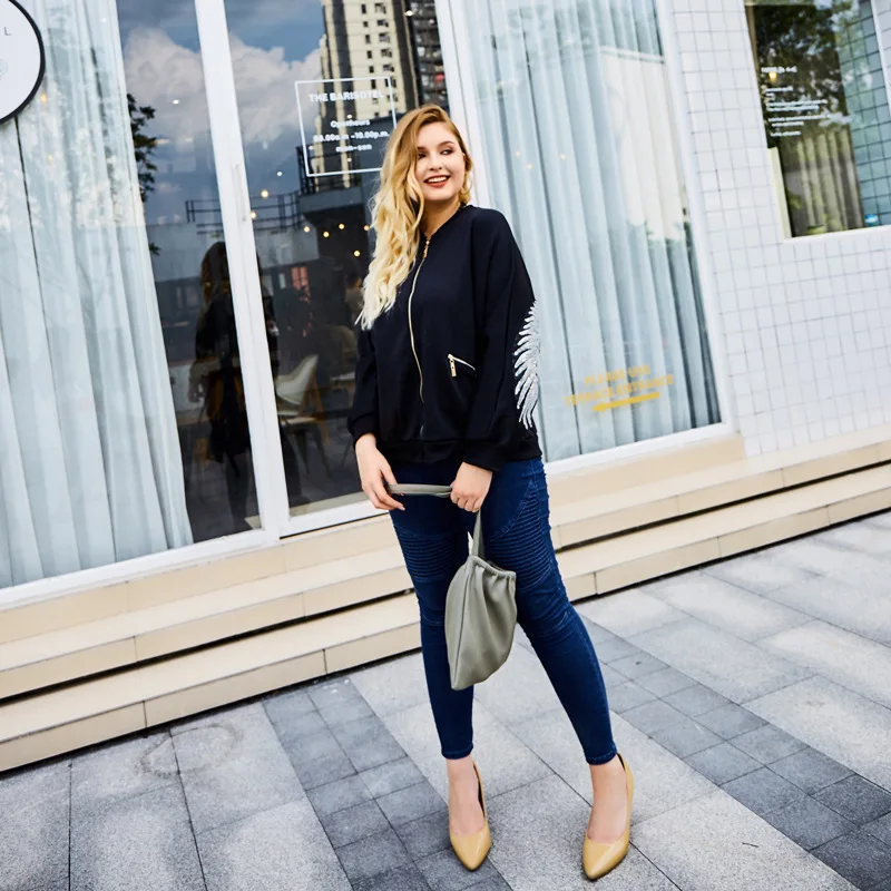 Новинка на осень зиму размера плюс куртка для женщин большой повседневное