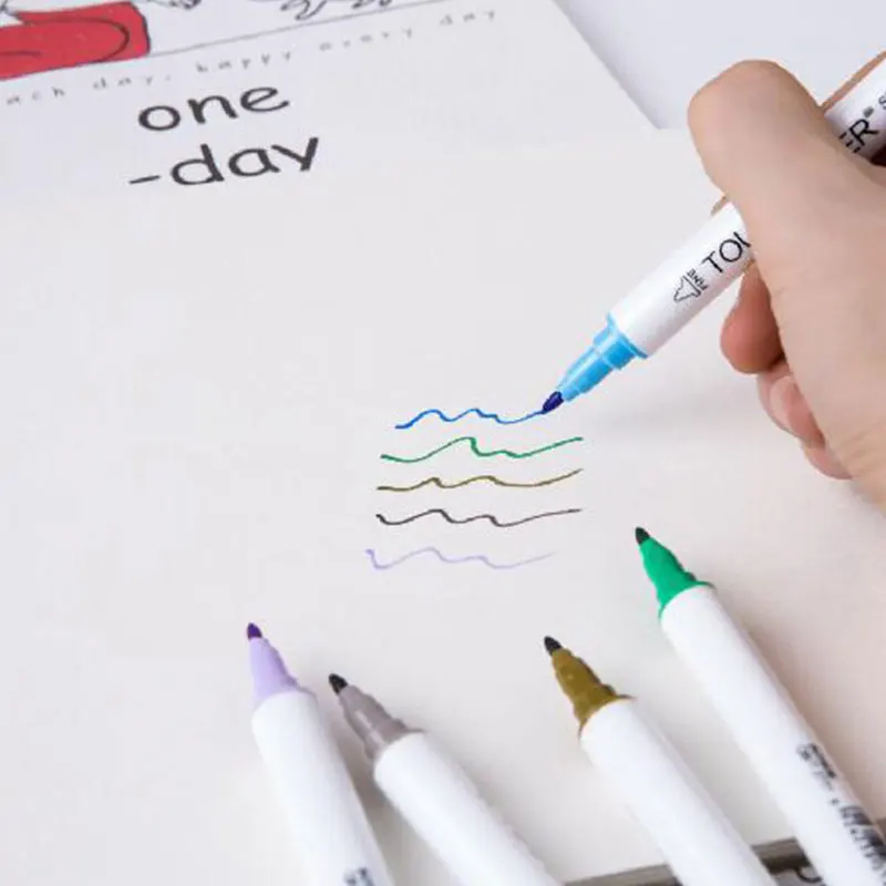 12/24 цветов двухконцевые акварельные художественные маркеры для рисования