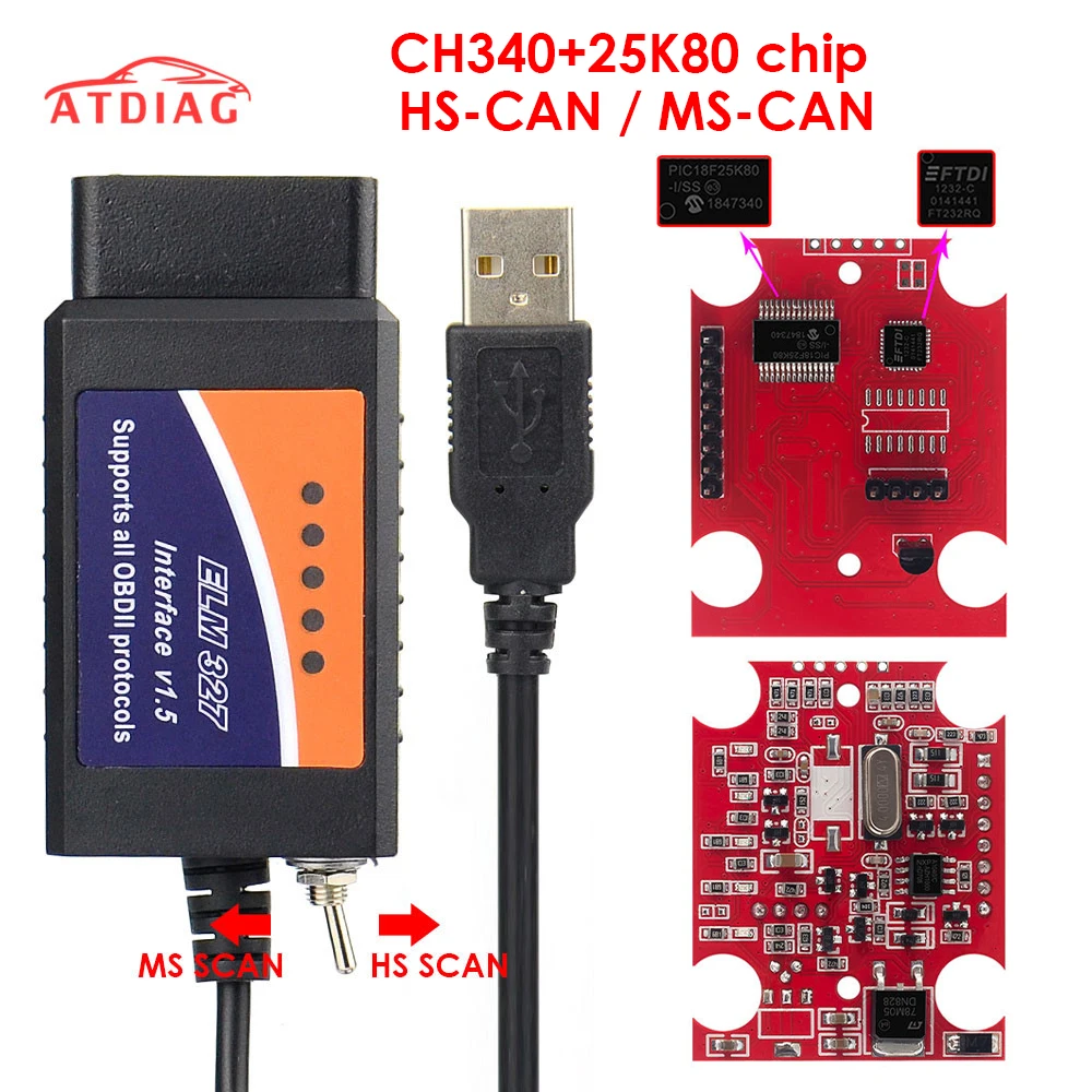 ELM327 V1.5 Bluetooth OBD2 V1.5 Mini Elm 327 Bluetooth PIC18F25K80 чип автоматический диагностический инструмент OBDII для Android/IOS/Windows