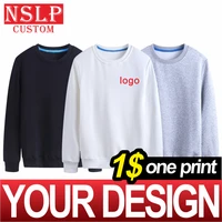 nslp crew neck sweater solid color menwomen same style autumnwinter comfortable warm blouse customized embroidery printed logo
