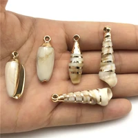 junkang 10pcs acrylic shell pendant conch charms at random for diy jewelry necklaces making accessorie