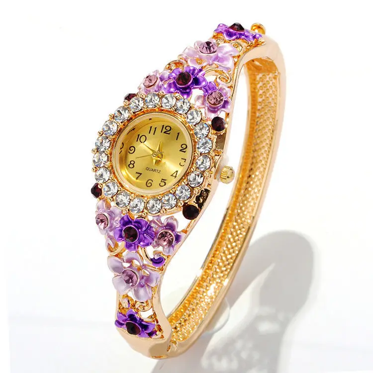 

Upgraded Version 520 Valentine's Day Gift Jing Lan Open Watch Bracelet Women's Rhinestone Bracelet Quartz Watch