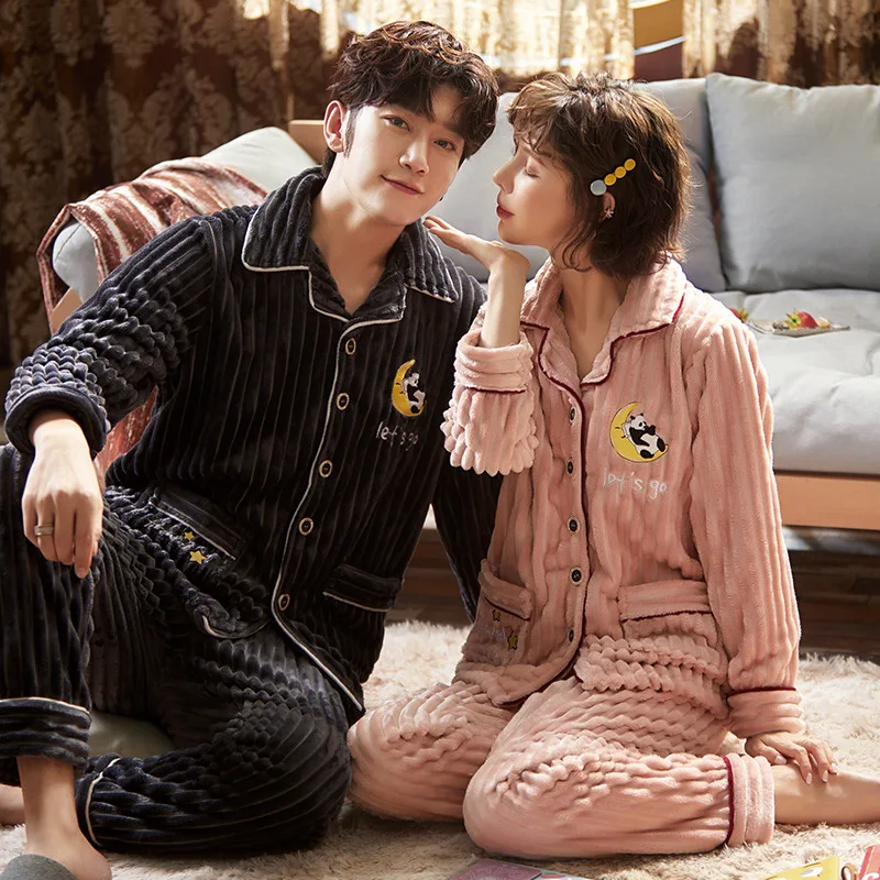Новинка Осенние Теплые женские пижамные комплекты одежда для сна фланелевые