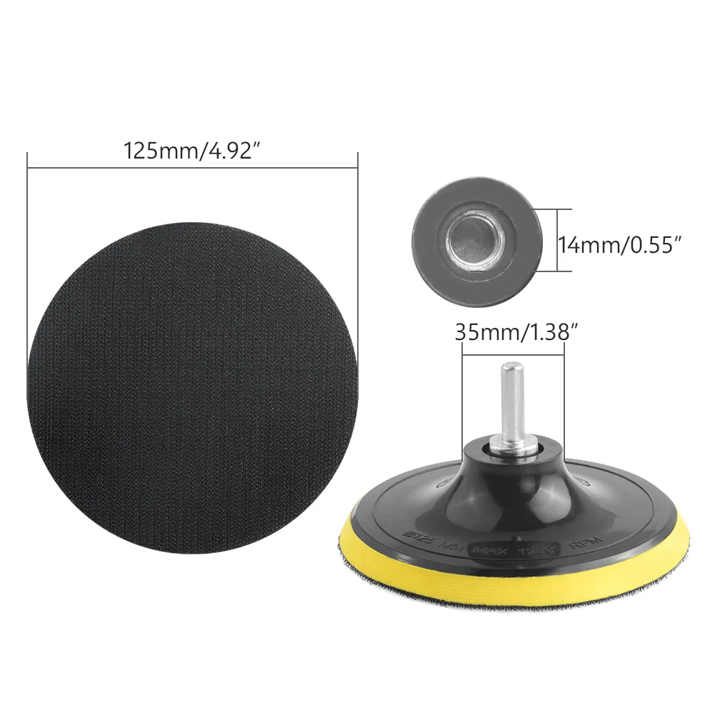 M14 125MM Set " 125 мм держатель диска наждачной бумаги M8 M10 M14 для деревообработки самоклеющиеся шлифовальные дисковые колодки для Dremel электрический шлифовальный станок инструмент - Цвет: M14 125MM Set