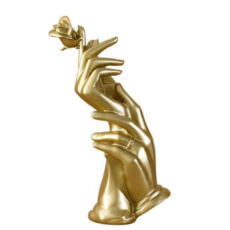 

Gold Resin Statue for Decoration Home Decor Statues Abstract Sculpture Modern Figurines Love Rose Statue Present