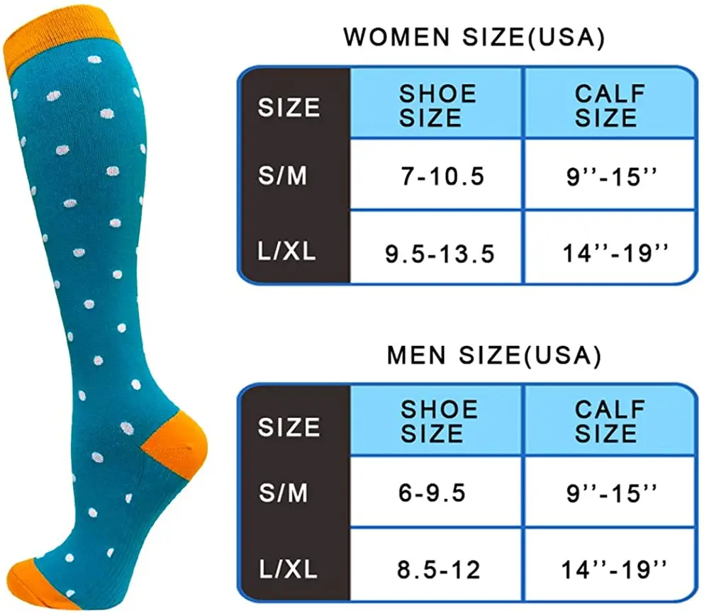 Calcetines De Navidad  5/6 Pairs Per Set Christmas Sock Calcetines De Compresion Sport Knee High Socks Compression