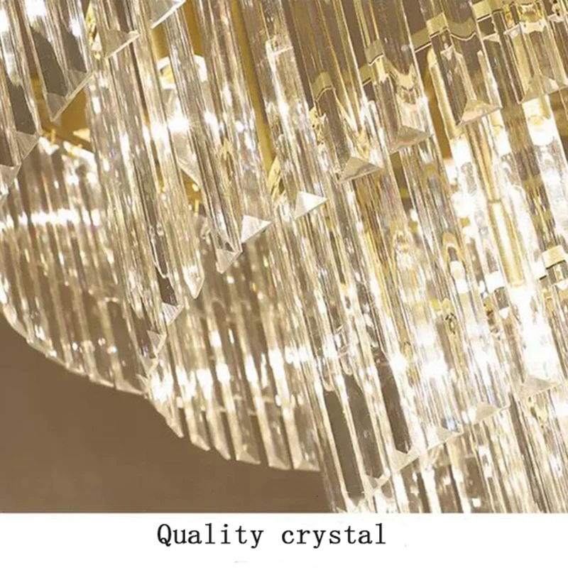 

New jmmxiuz Modern round golden chandelier crystal lighting restaurant American crystal lamp chandelier