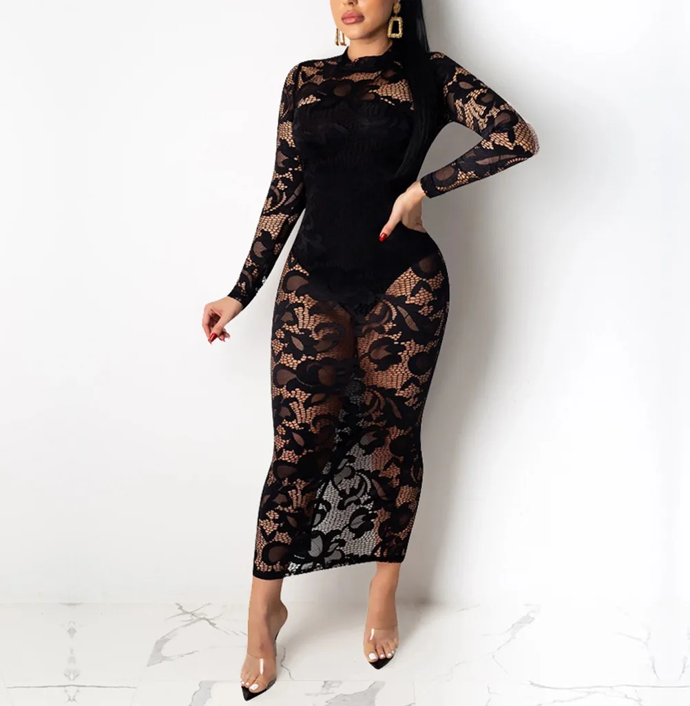 Для женщин пикантные Клубные вечерние платье летнее сексуальное кружевное с