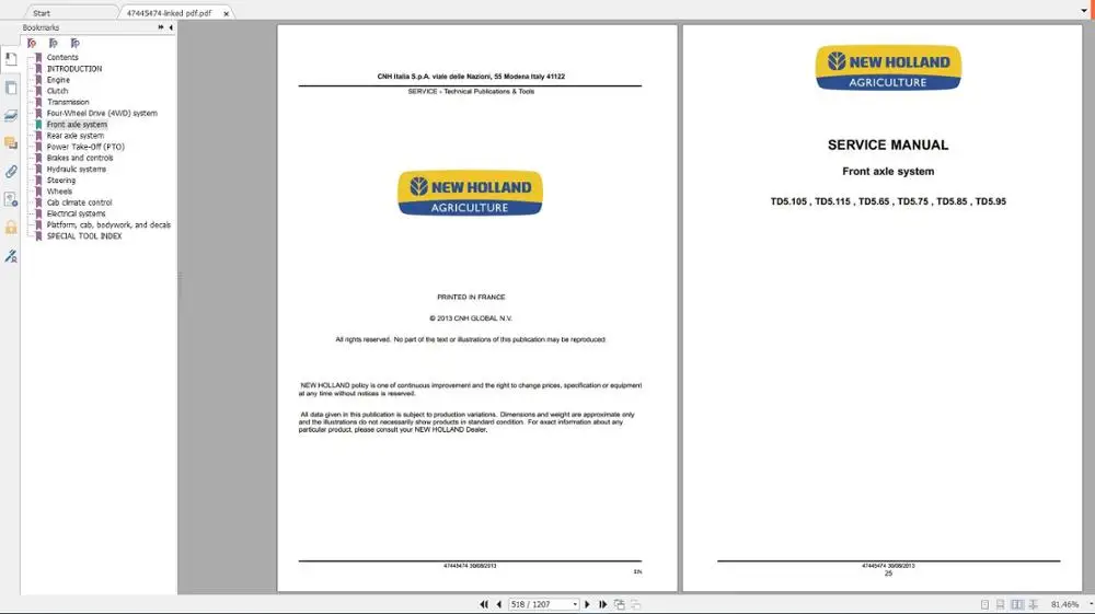 Новая Голландия АГ сельскохозяйственная служба Руководство PDF Обновлено [04 2020] 170