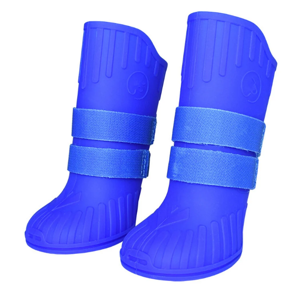 

4pcs Waterproof Pet Dog Boots for Medium to Large Dogs - Size (Blue)