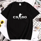 2021 летние Новый стиль CS Go печати брендовая белая футболка для мужчин с О-образным вырезом на шее, черные мужские модные футболки брендовая футболку забавные S-3XL