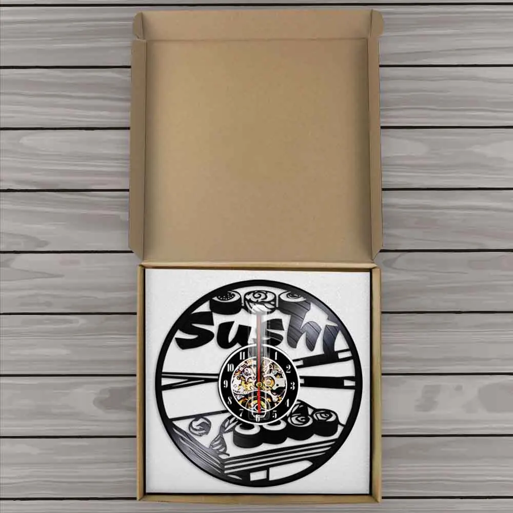 Виниловые часы для записи японской кухни настенные художественные рулоны суши