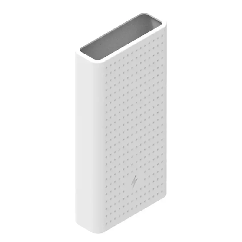 Белый Портативный Силиконовый защитный чехол для Xiaomi 20000mAh Мобильный банк питания аксессуары 2-го поколения - Цвет: Белый