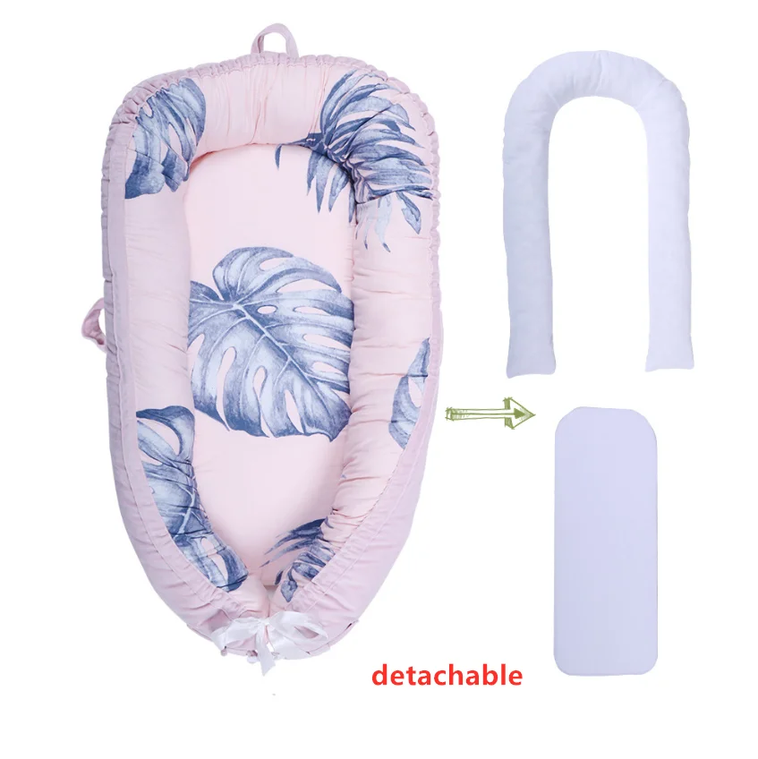 Портативная детская бионическая кровать Bebe SLEEP POD Младенческая дорожная кроватка хлопок Новорожденный матрас BabyNest обновленная кровать-гнездо - Цвет: C9