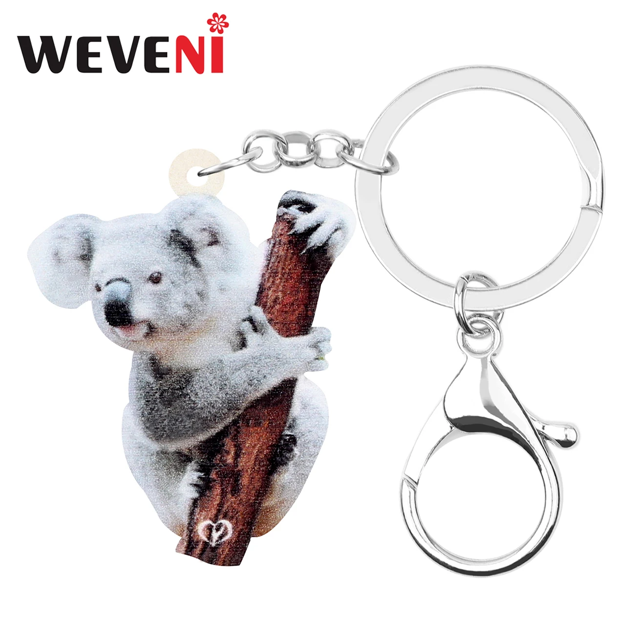 Милые акриловые брелоки WEVENI модные для сумок кольцо ключей с животными ювелирные