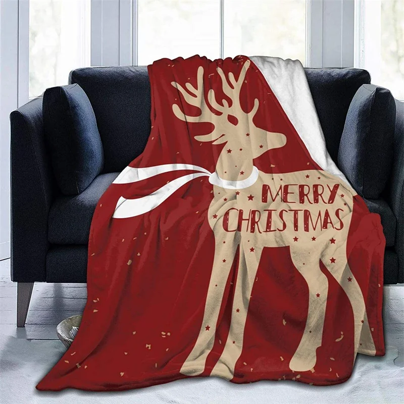 

Cozy Christmas Deer Navajo Cubre Throw Blanket 3D Print Sherpa Super Comfortable Nordic Manta Sonic